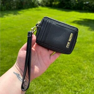Steve Madden Black Card Holder with Gold Detail